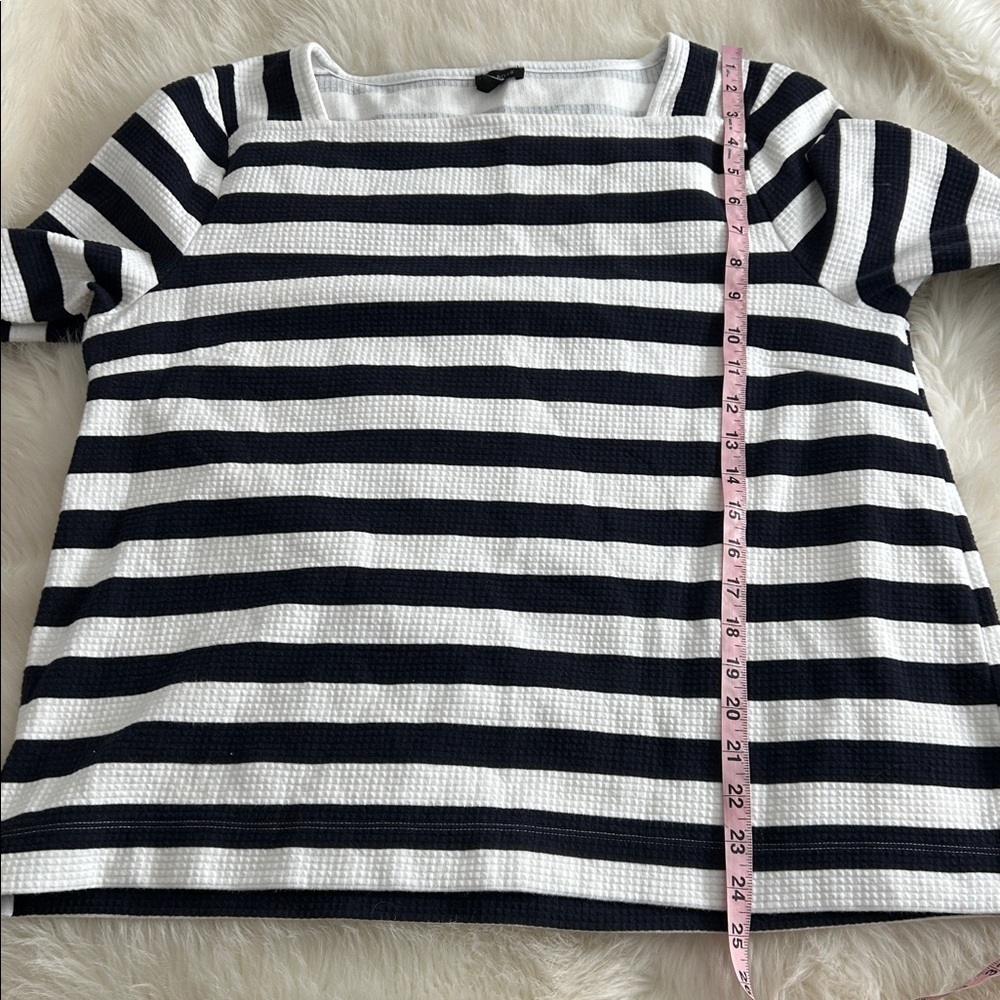 Talbots Black and White Striped Top - Picture 5 of 8